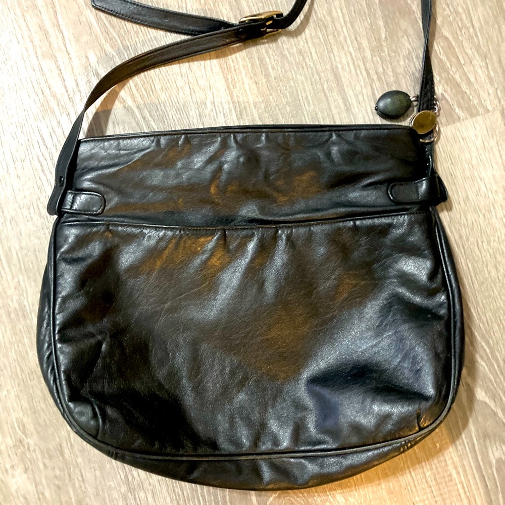 Albi genuine leather long strap shoulder bag purse